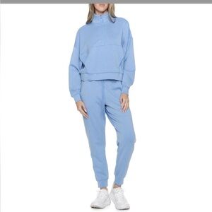 Spyder Light Blue 1/2 Zip Pullover & Joggers Matching Set - Size L